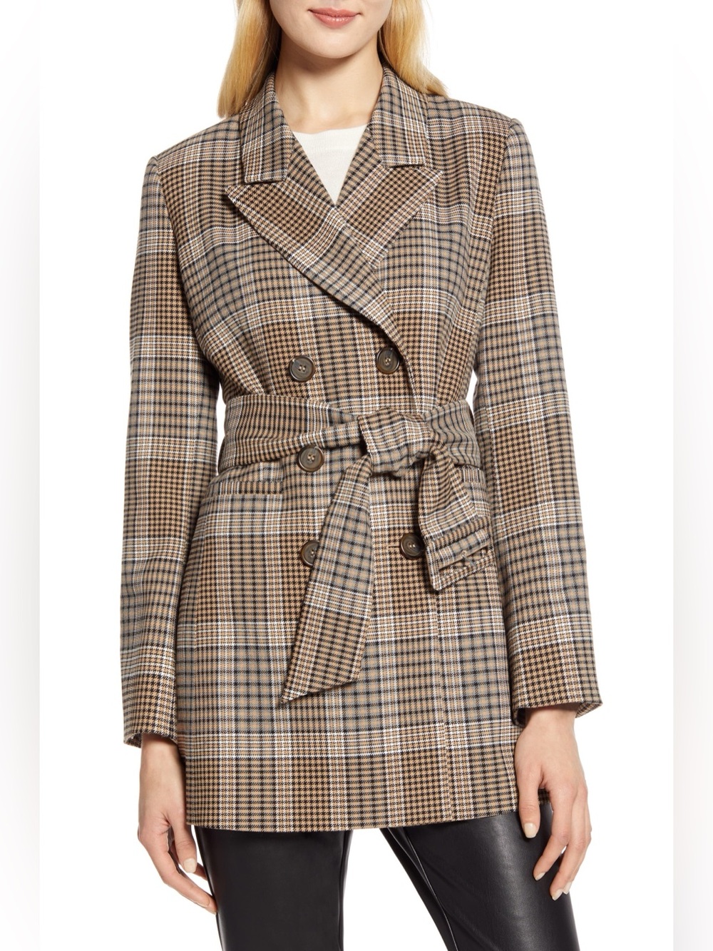 Halogen x Atlantic-Pacific Plaid Coat Nordstrom Exclusive Size 1X